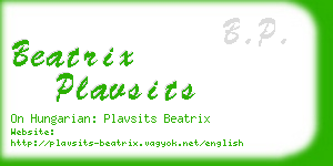 beatrix plavsits business card
